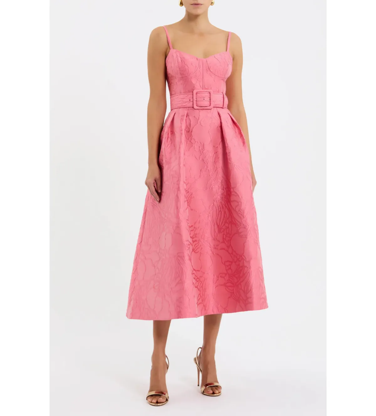 Rebecca Vallance Petra Midi Dress Pink Size 10 - Image 1