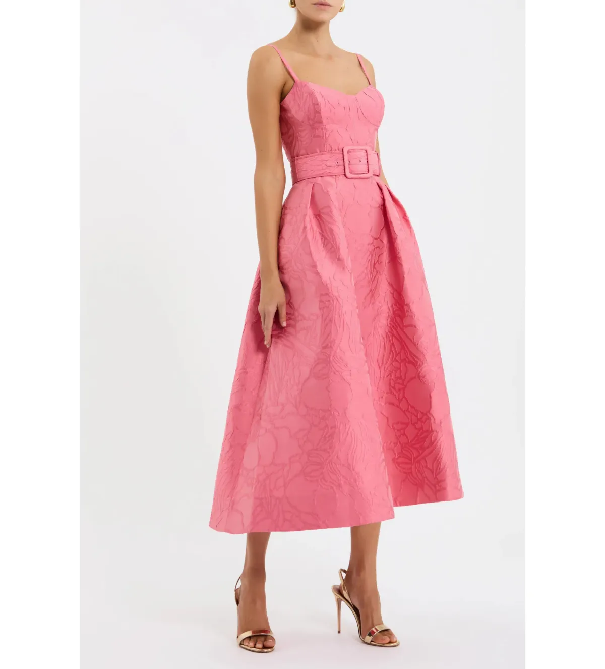 Rebecca Vallance Petra Midi Dress Pink Size 10 - Image 4