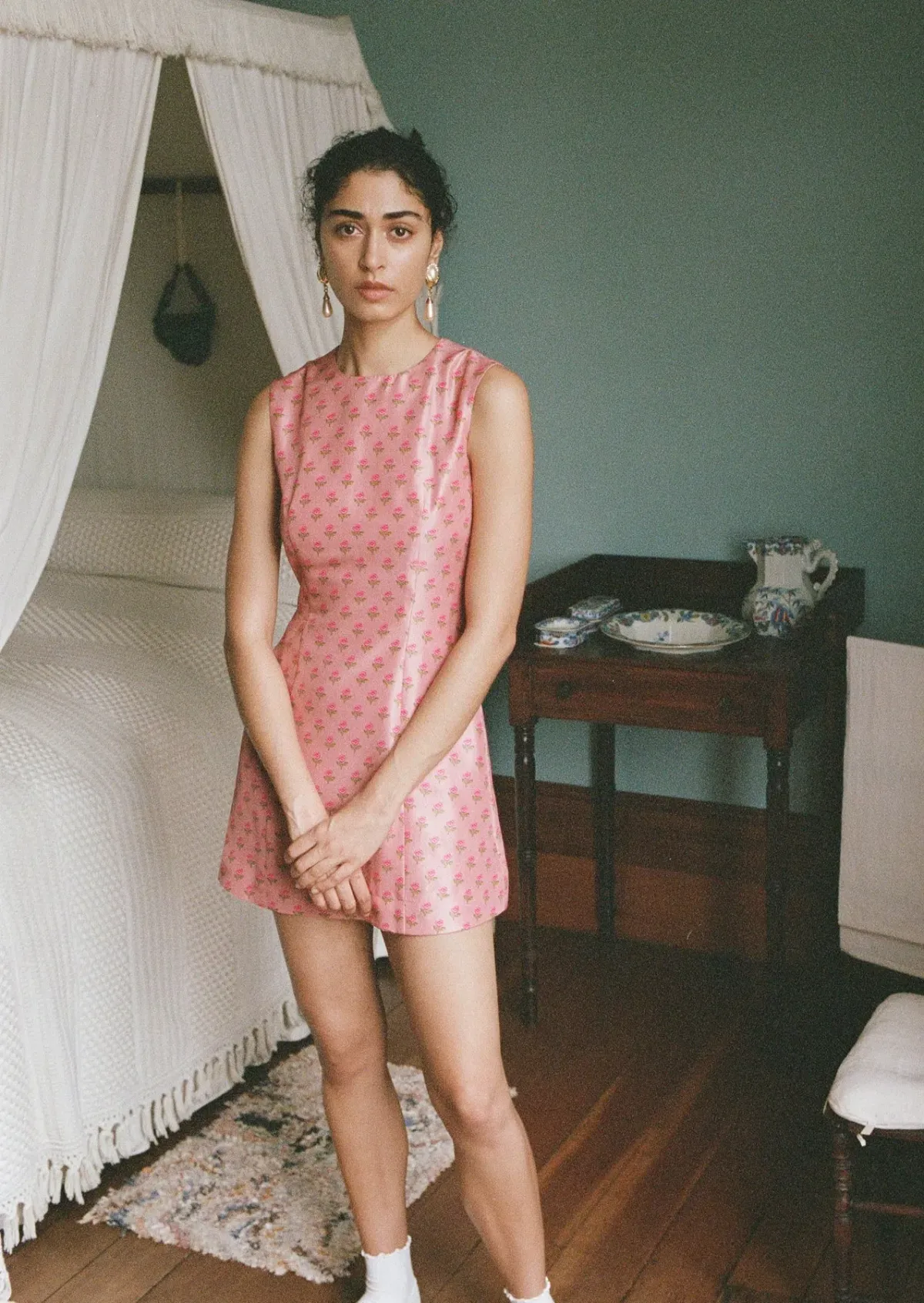 Lovaan Harper Rose Dress Silk Tiny Rose Print Size 8 - Image 2