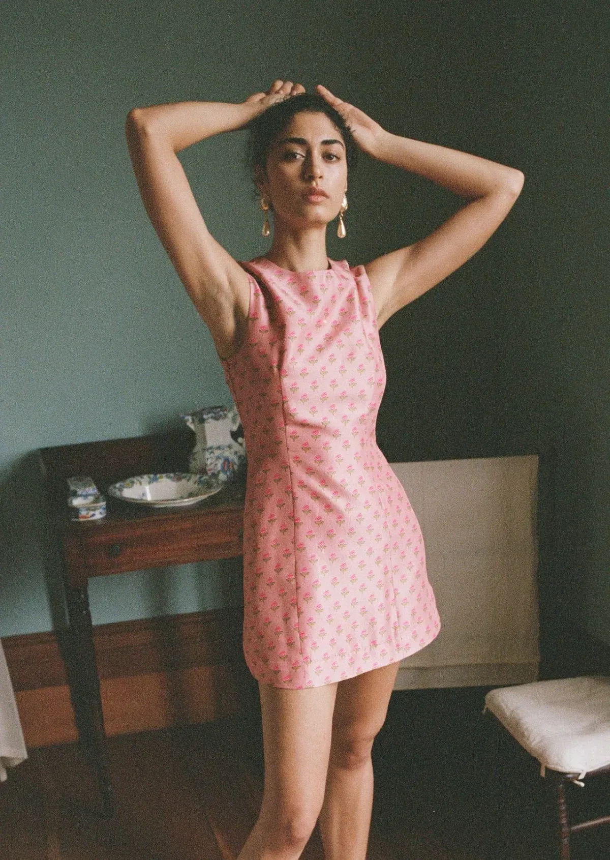 Lovaan Harper Rose Dress Silk Tiny Rose Print Size 8 - Image 3