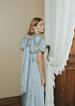 Lovaan Tess Dress Blueberry Stripe Size 8 for rent on The Volte - image 5