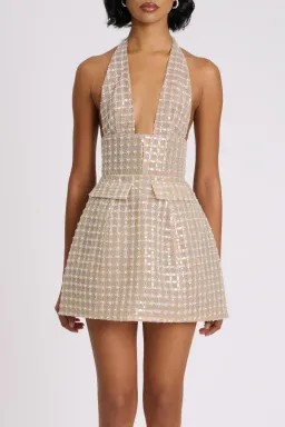 ELIYA THE LABEL Roberta Dress XS Nude Silver for rent on The Volte - image 2