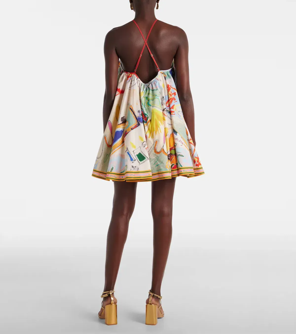 ALEMAIS La Charrasca Halter Mini Dress Multi Size 10 AU - Image 3