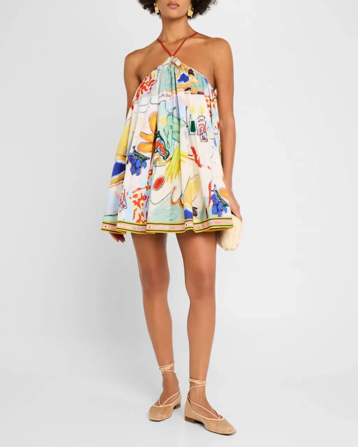 ALEMAIS La Charrasca Halter Mini Dress Multi Size 10 AU - Image 9