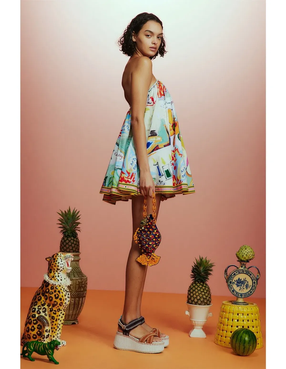 ALEMAIS La Charrasca Halter Mini Dress Multi Size 10 AU - Image 14