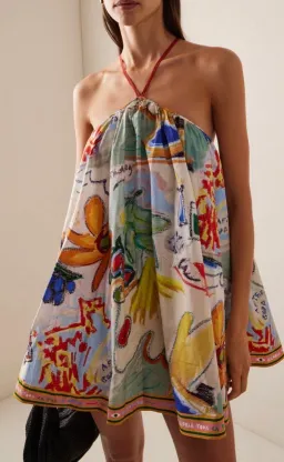 ALEMAIS La Charrasca Halter Mini Dress Multi Size 10 AU for rent on The Volte - image 8