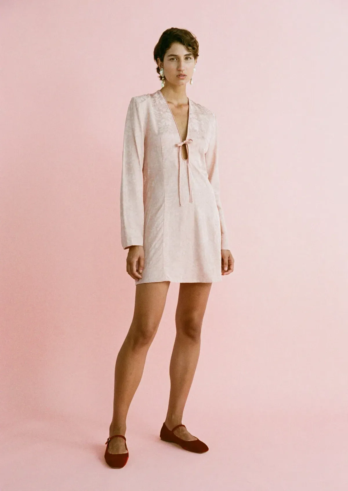 Lovaan Isla Brushed Rose Dress Silk Linen Brushed Rose Size 8 - Image 2