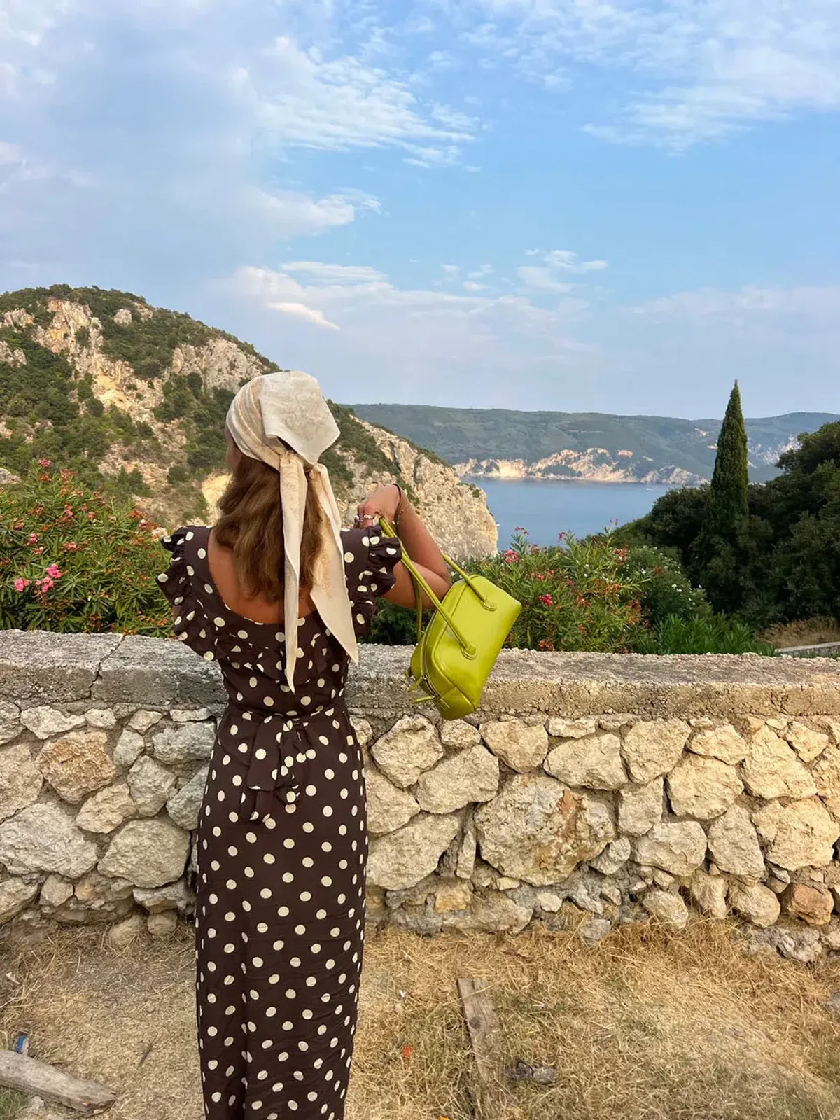 Design By Si - Luna Dress with Polka Dots (Brown/Yellow) - Image 2