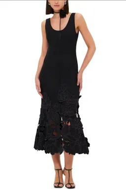 Leo Lin Emily Applique Midi Dress Size 8 for rent on The Volte - image 1