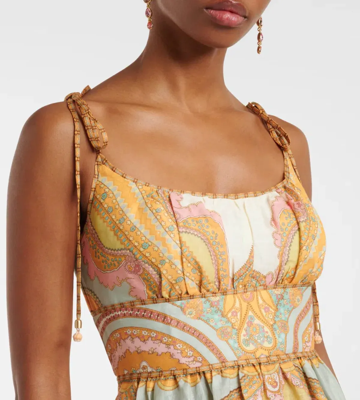 Zimmermann Maxine Picnic Paisley Linen bustier Dress Size 2 - Image 3