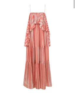 Zimmermann Rebellion Bohemian Slip Dress in Red Stripe Size 1 for rent on The Volte - image 1