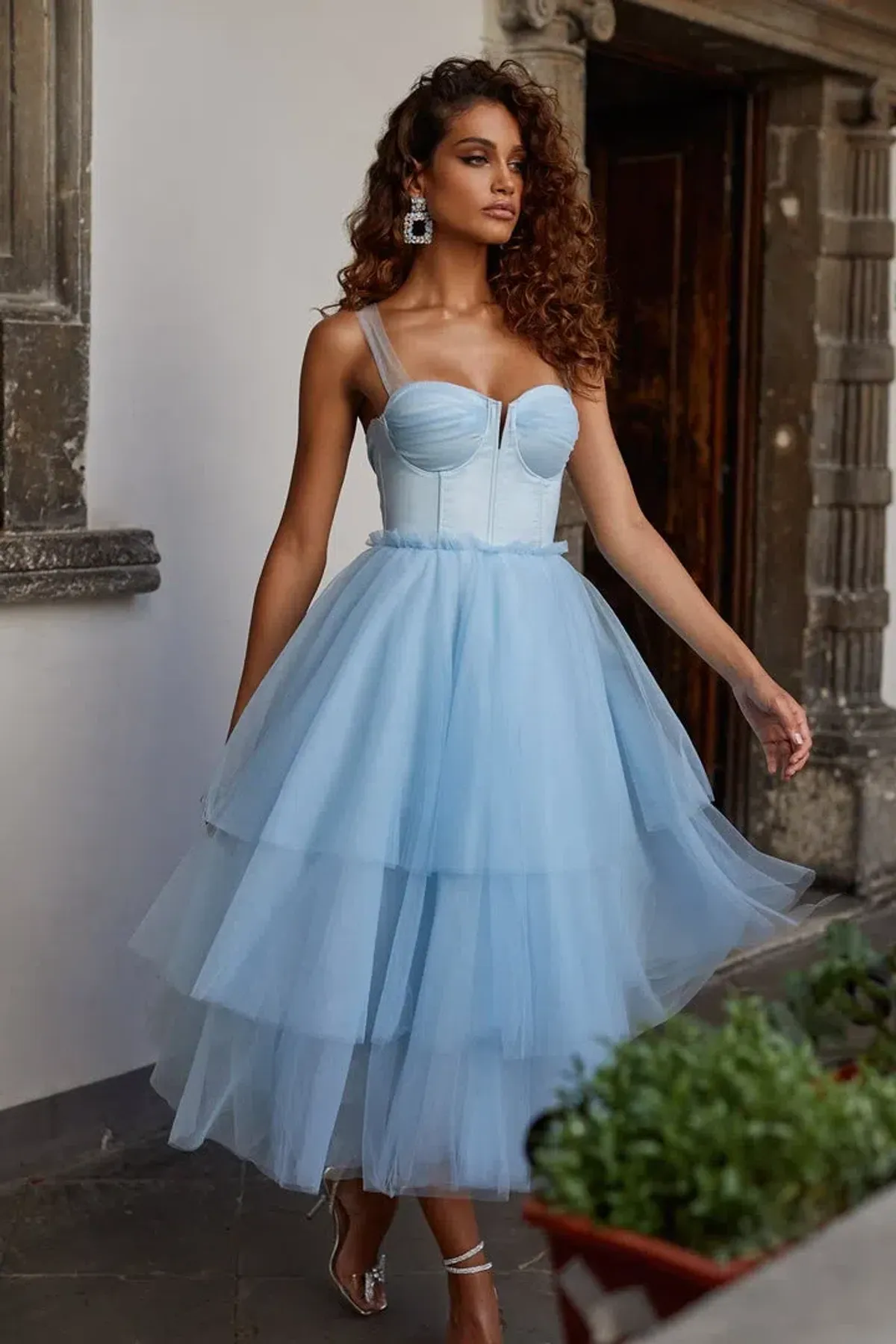 Alamour Jolie Corset Dress in Baby Blue Size S - Image 4