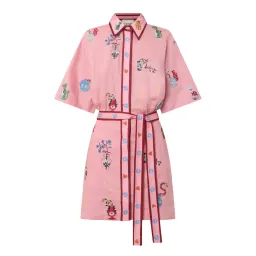 ALEMAIS Timmy Embroidered Mini Dress Pink Size 10 AU for rent on The Volte - image 13