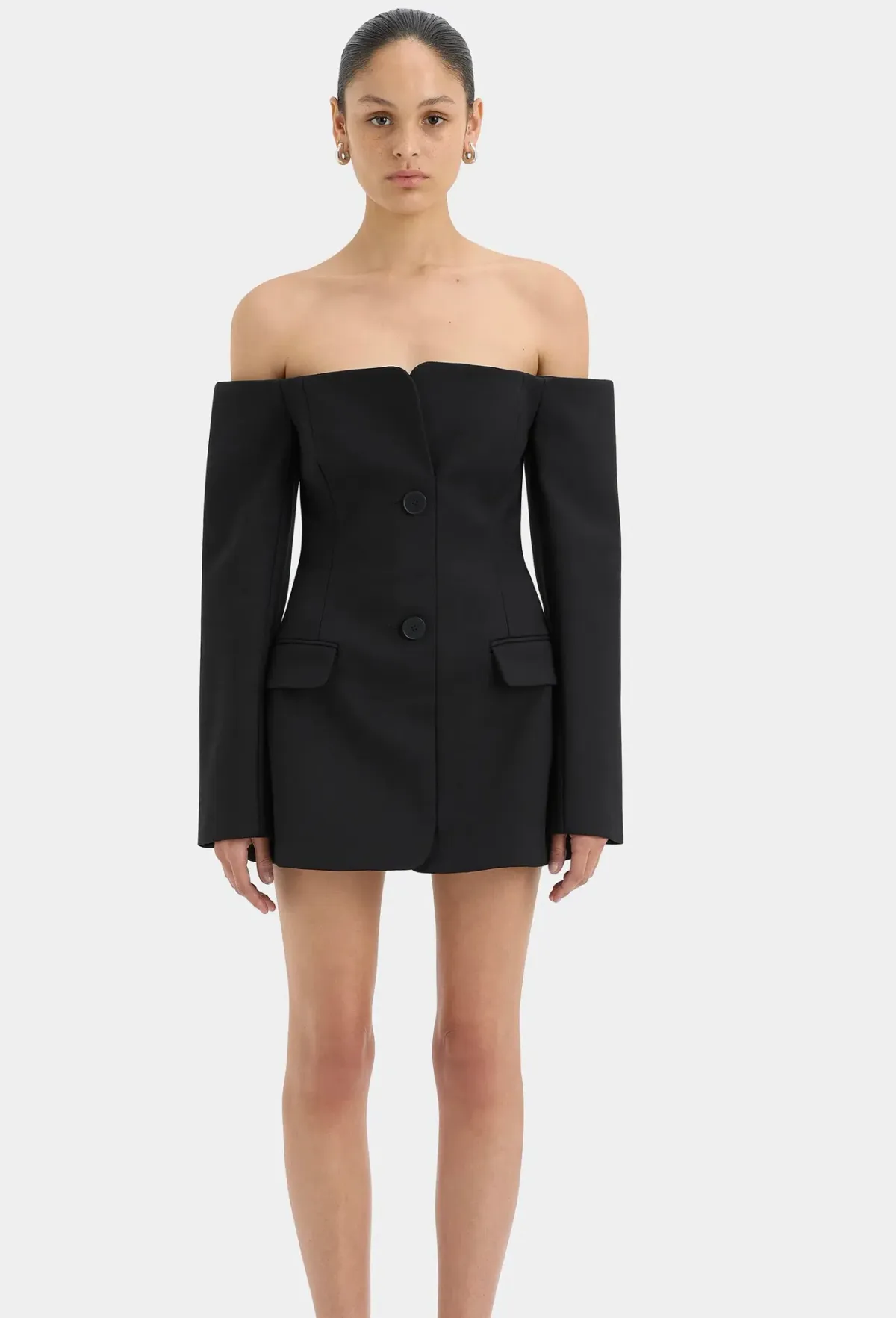 SIR THE LABEL SANDRINE TAILORED MINI DRESS BLACK SIZE AU 6 - Image 1