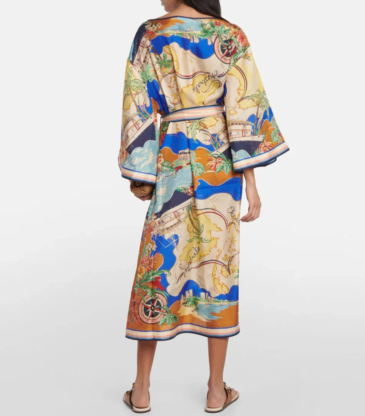 Zimmermann Alight Map Print Silk Midi Dress Size 4 / Au 16 - Image 2