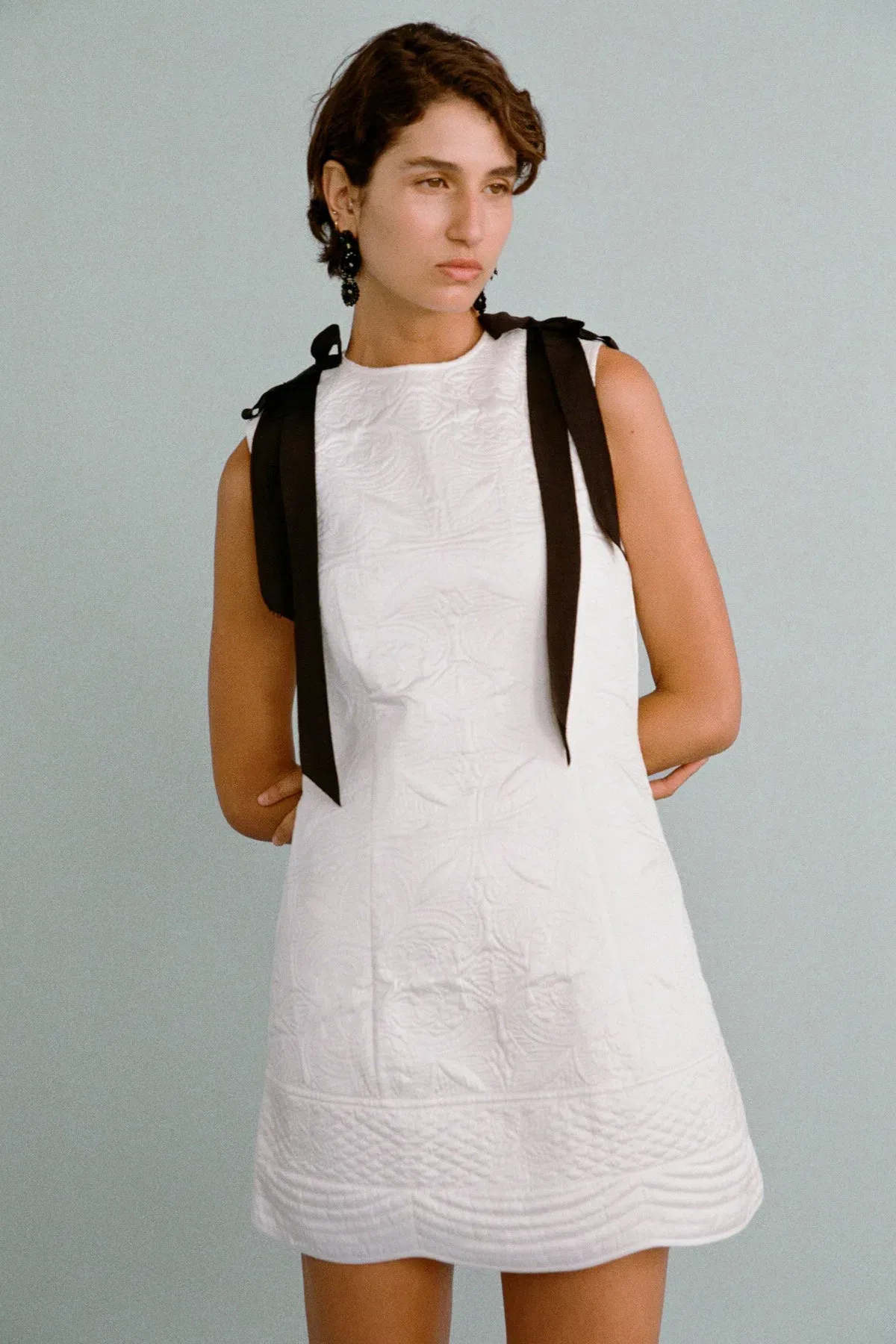 Lovaan Lena Dress Recycled Poly Taffeta White Size 8 - Image 1