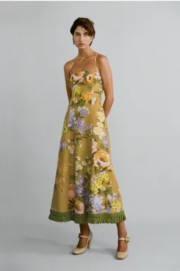 Lovaan Philippa Dress Linen Meadow Size 8 for rent on The Volte - image 1