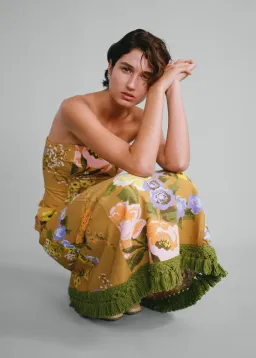 Lovaan Philippa Dress Linen Meadow Size 8 for rent on The Volte - image 3