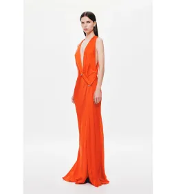 MISHA The Harlow Satin Maxi Dress Chilli Red Size AU 8 for rent on The Volte - image 2