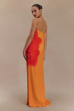 Meshki Amaya Strapless Chiffon Maxi Dress - Koi Orchid Print | S/8 for rent on The Volte - image 2