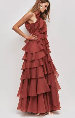 Aje Cleo Gown in Rust Sz 8 for rent on The Volte - image 5