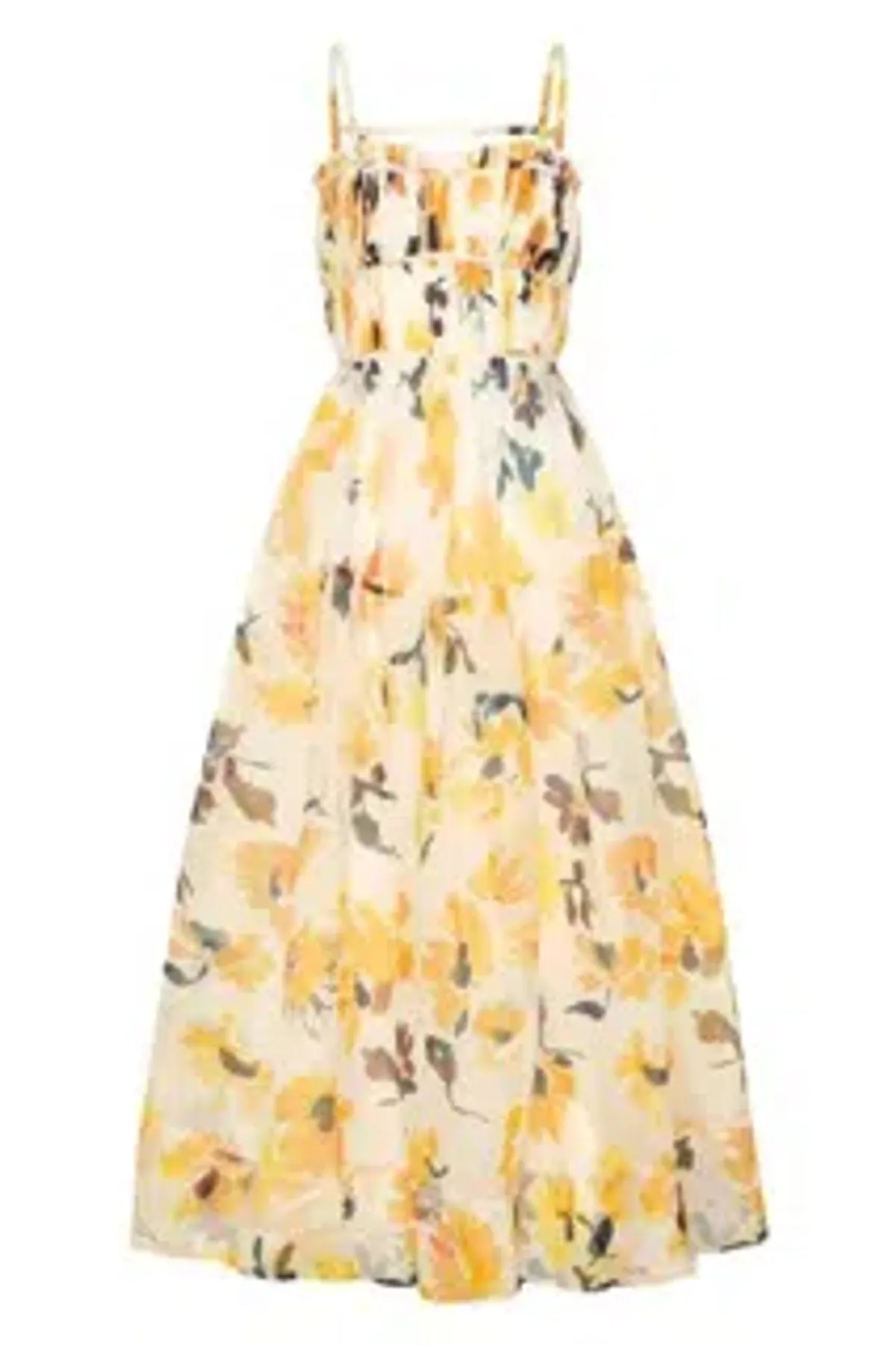 Aje Botanica Cross Back Midi Dress Pressed Sunflowers Size 8 - Image 5