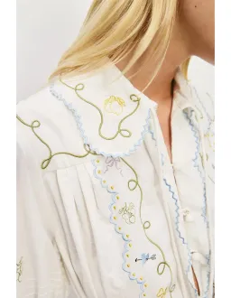 Alémais Giulia Embroidered Mini Dress Size 12 for rent on The Volte - image 4