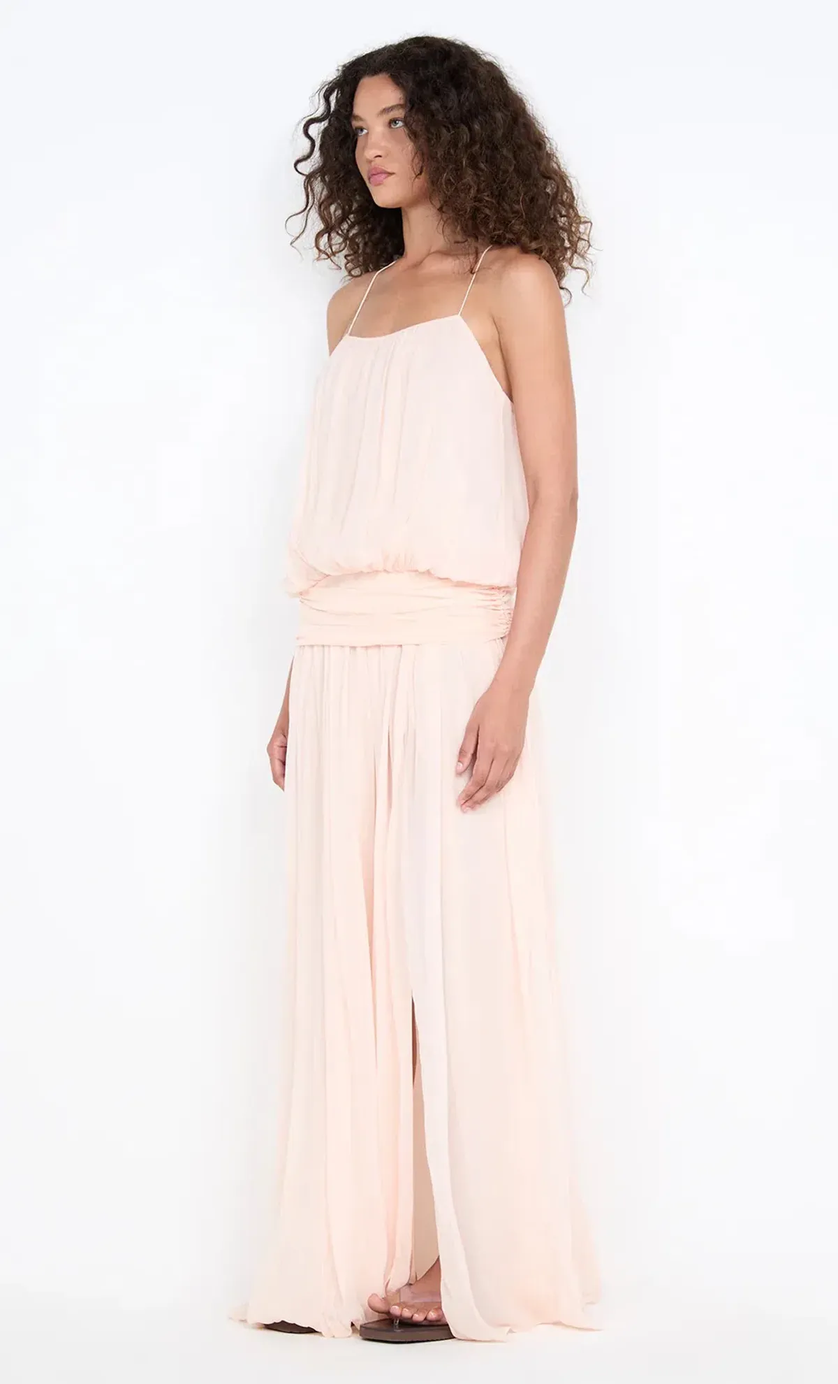 CAMILLE BLOUSON DRESS- PEACH | size 6 - Image 2