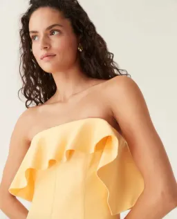 Aje Shallows Strapless Gown in Marigold Yellow Size 6 for rent on The Volte - image 2