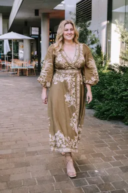 Zimmermann Anneke wrap midi dress size 4 / aus 16 for rent on The Volte - image 1