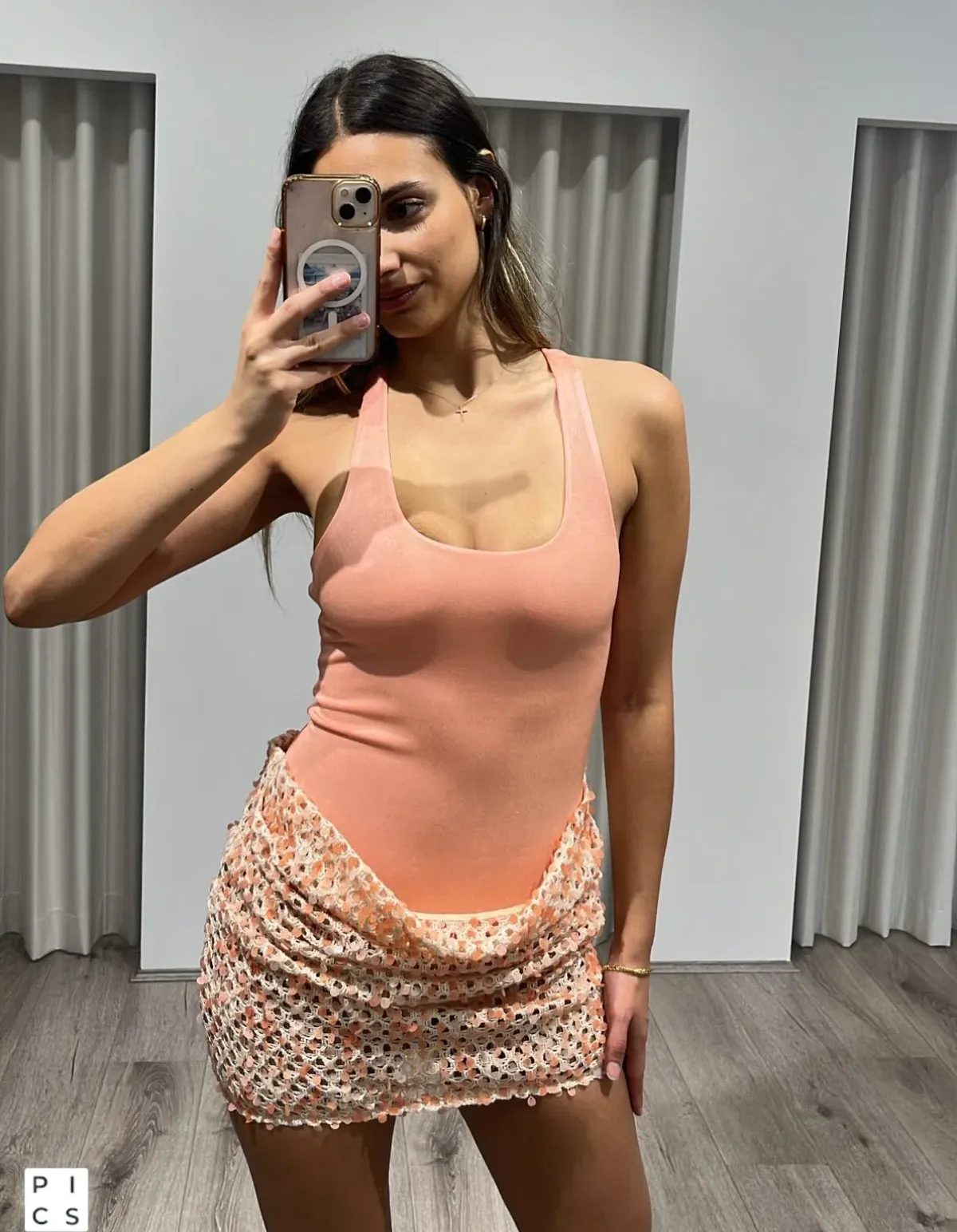 Benni Ariel Sequin Mini Dress in APEROL AU 8 - Image 4