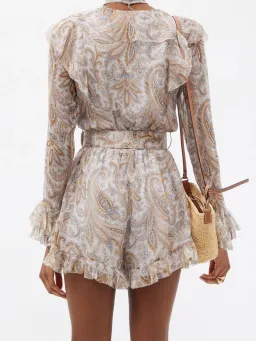 Zimmermann Luminous Paisley Silk Playsuit Size 0 / AU 8 for rent on The Volte - image 4