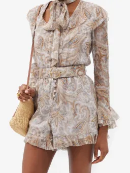 Zimmermann Luminous Paisley Silk Playsuit Size 0 / AU 8 for rent on The Volte - image 3