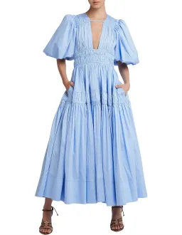 Aje Fallingwater Midi Dress Blue Ruched Size 8 for rent on The Volte - image 2