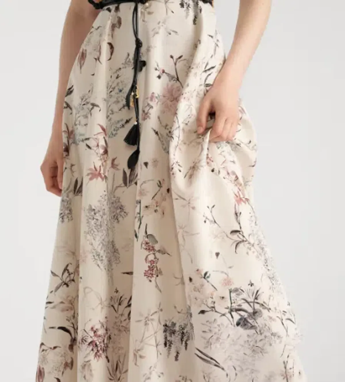 Dior Mid-Length Belted Dress White Silk Faillewith Multicolor - 38 - Image 4