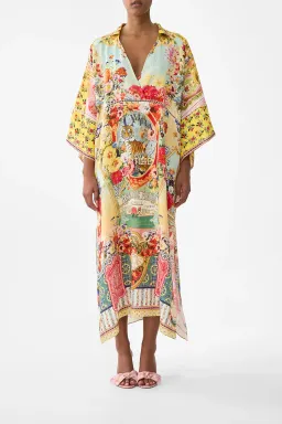 Camilla Deep V Kaftan With Cut-Out Detail Aromatic Tiger Flower size XL/XXL for rent on The Volte - image 1