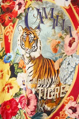 Camilla Deep V Kaftan With Cut-Out Detail Aromatic Tiger Flower size XL/XXL for rent on The Volte - image 6