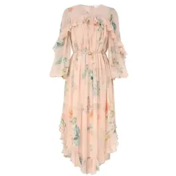 Zimmermann ILLUMINATE CAPE DRESS PEACH HYDRANGEA size 4 / AU16 for rent on The Volte - image 1