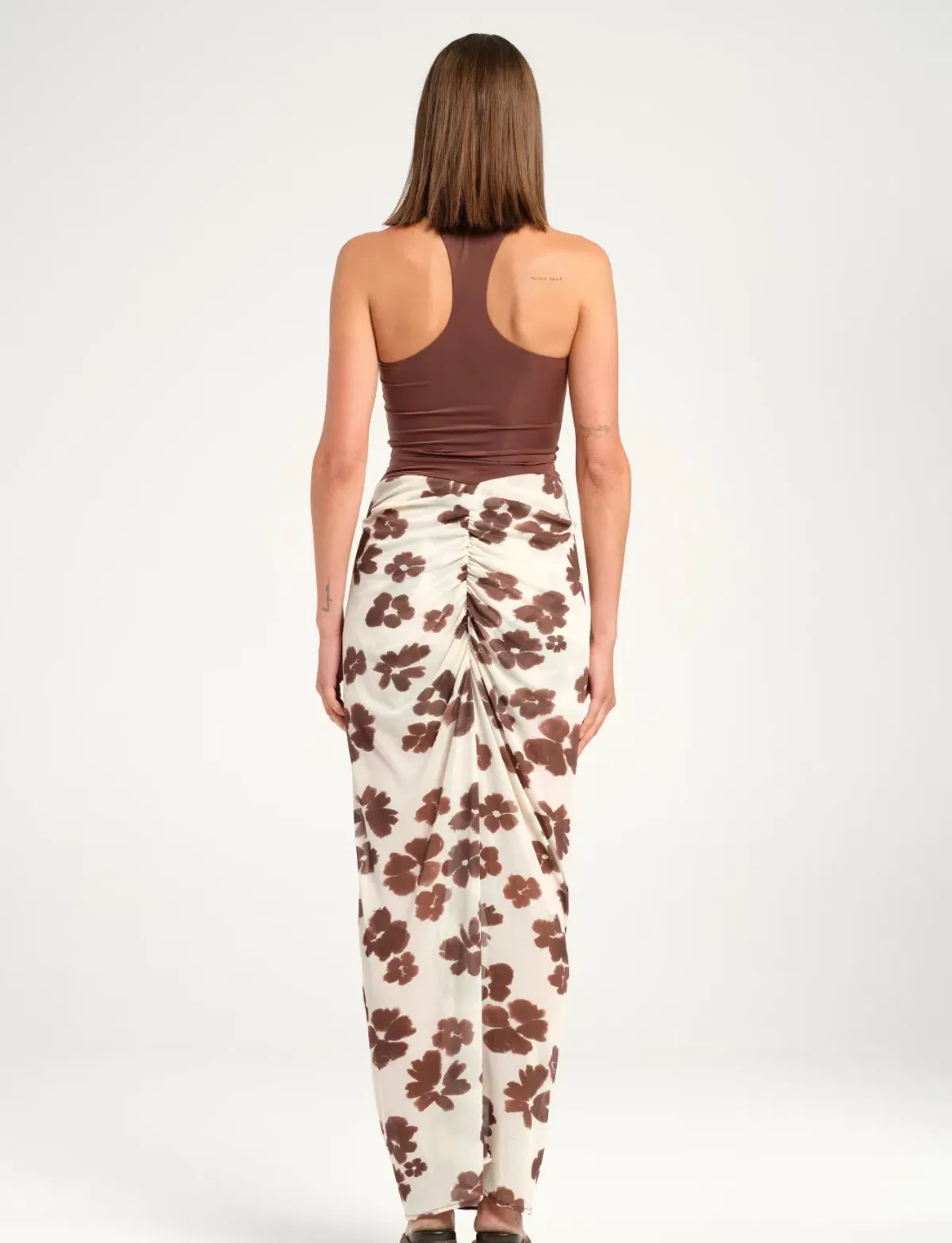 Benni Piper Maxi Dress in Coco Blossom Brown AU 8  - Image 2