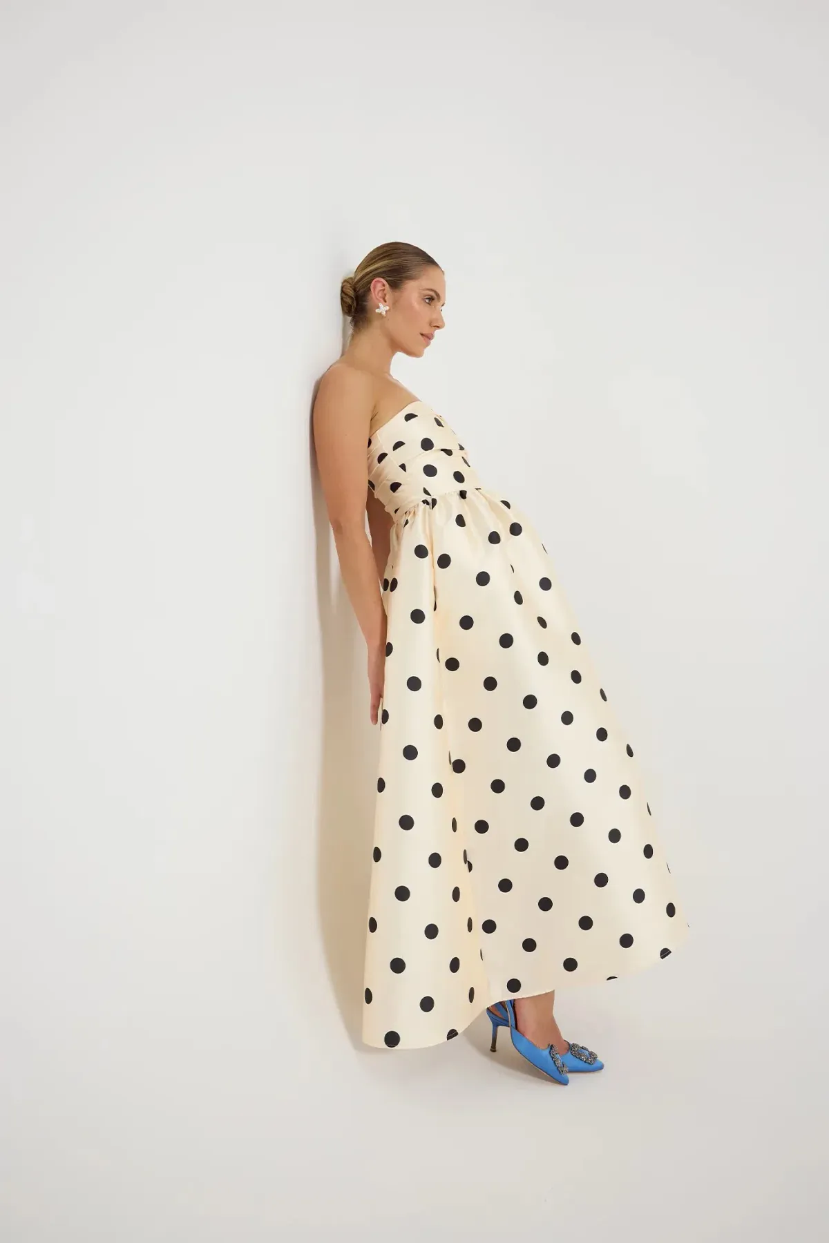 Pasduchas  Dottie Strapless Midi Dress Size 12 - Image 4