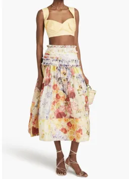 Zimmerman Floral Wonderland Midi Skirt - Size 10 for rent on The Volte - image 1