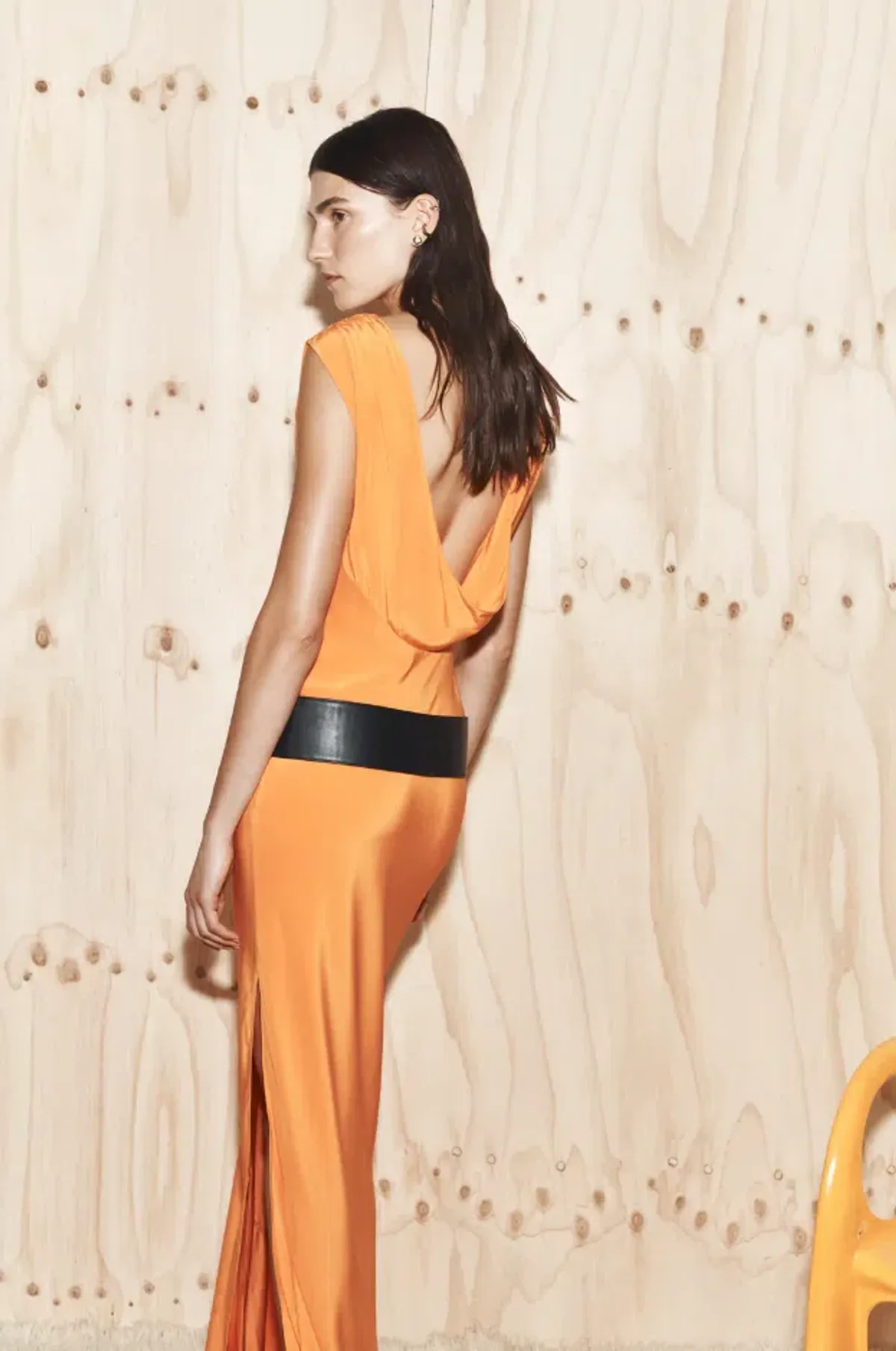 Sir the Label Isla Cowl Back Gown Orange Size 3 - Image 1