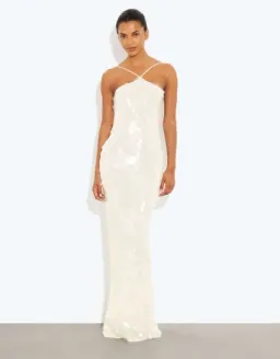 Rat & Boa White Emmanuella Maxi Sequin Dress - 12 for rent on The Volte - image 1