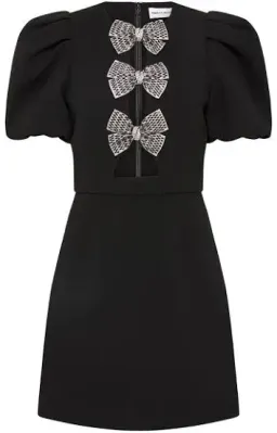Rebecca Vallance Yvonne Bow Mini Dress Black Size 10 for rent on The Volte - image 2