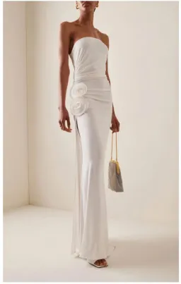 Magda Butrym White Strapless Maxi Dress for rent on The Volte - image 3
