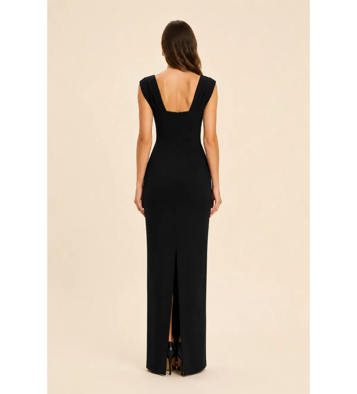 Rachel Gilbert Malia Gown with Crystal Embellishments in Black Size AU12 - Image 2