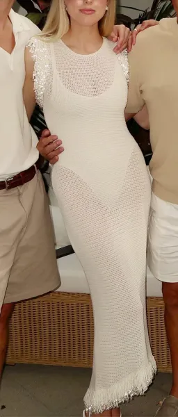 Paris Georgia Fringe Dress | White | Size S (AU 8) for rent on The Volte - image 2