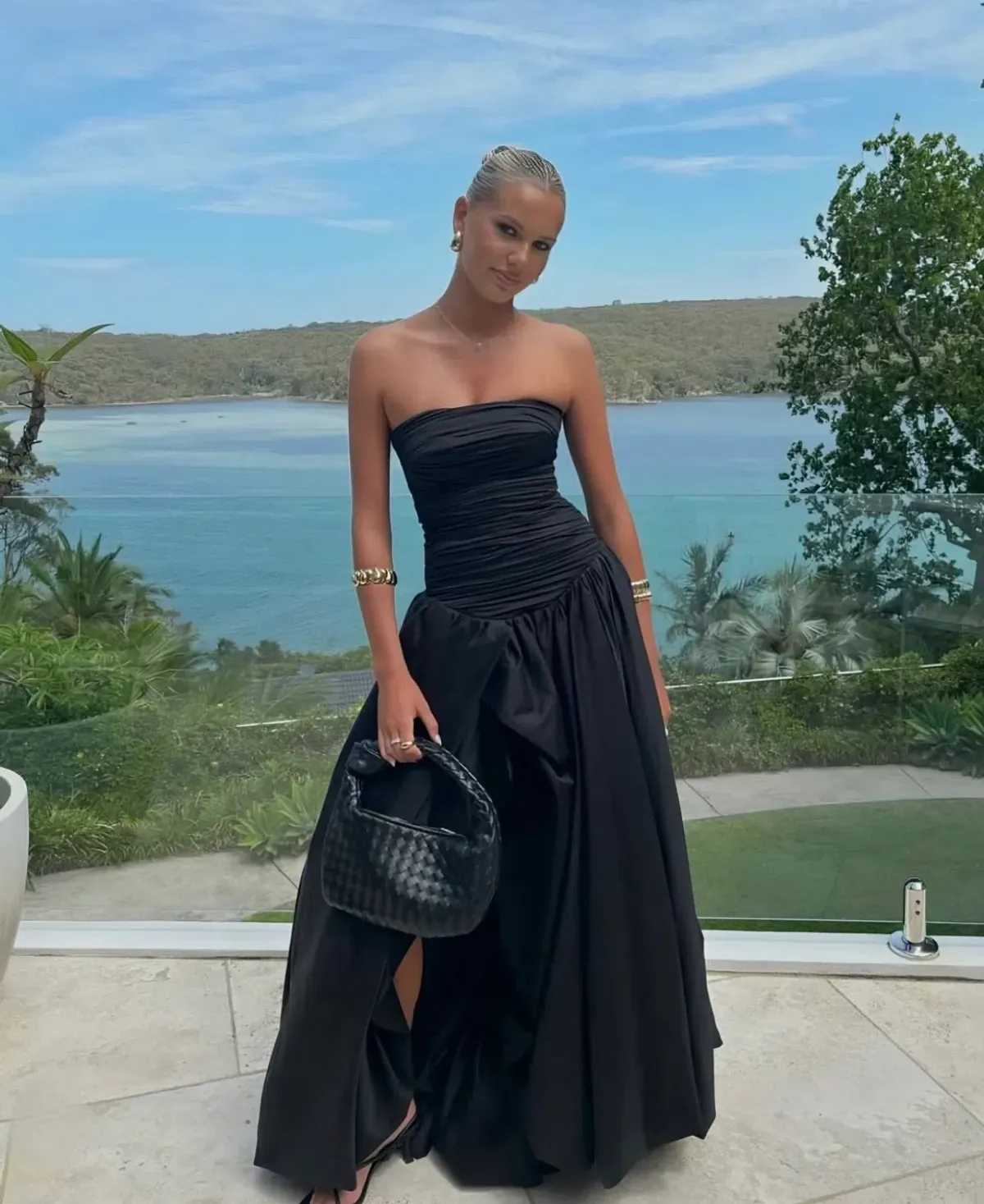 AJE VIOLETTE BUBBLE HEM MAXI DRESS IN BLACK SIZE 4 / XS AU - Image 1