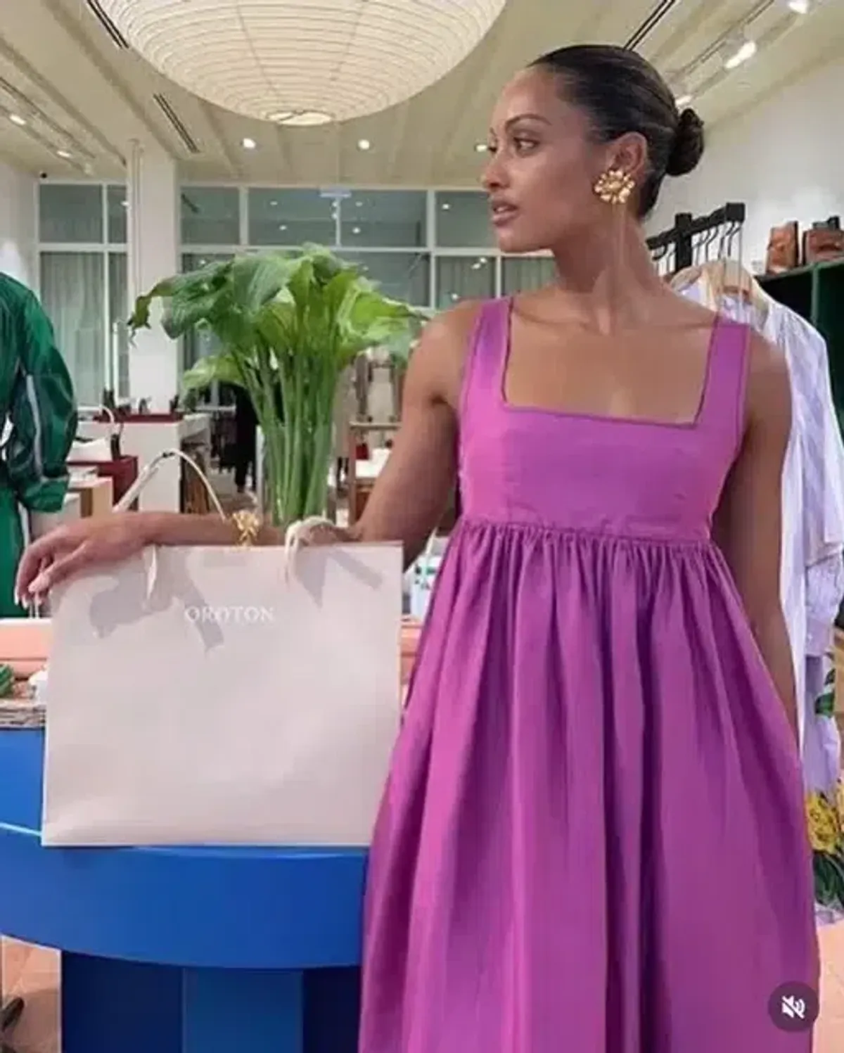 Oroton Strappy Sundress Magenta Size 6 - Image 1