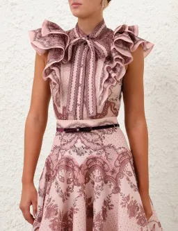Zimmermann Crush Frilled blouse and midi skirt size 2  for rent on The Volte - image 1